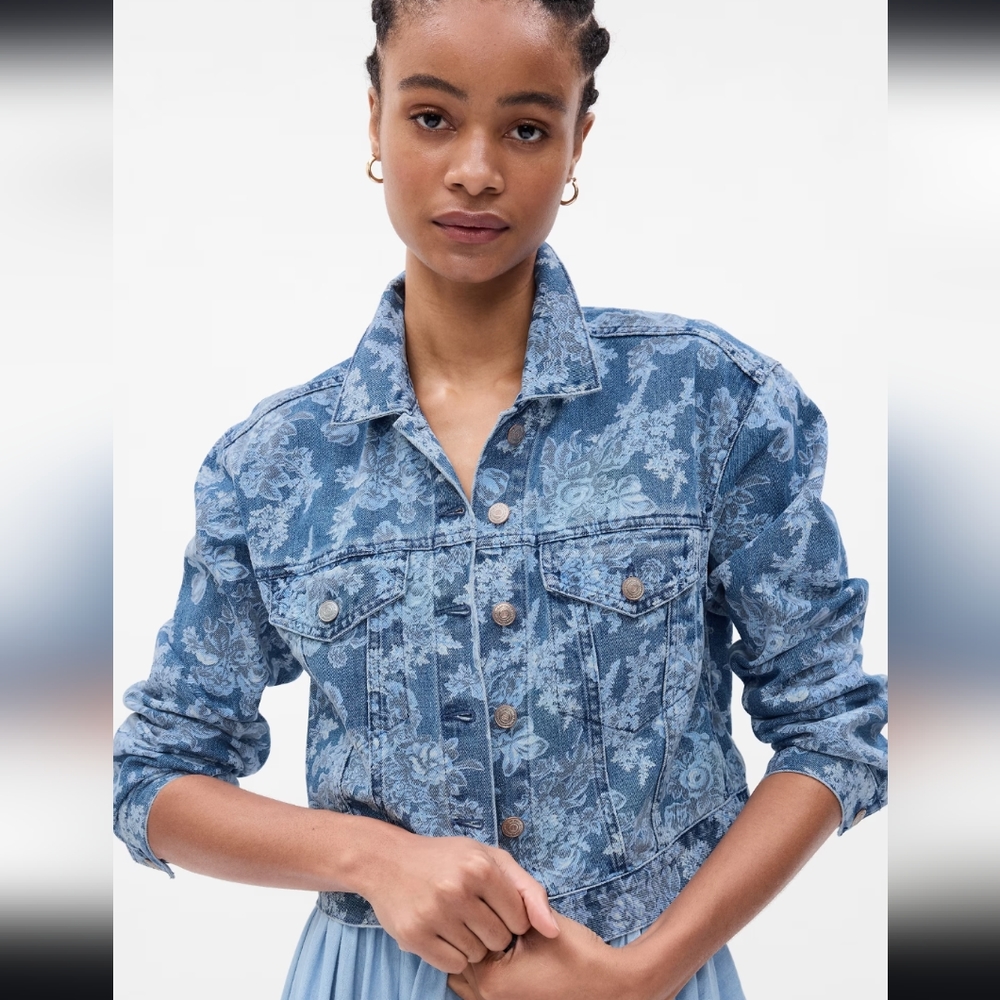Gap × LoveShackFancy Floral Icon Denim Jacket